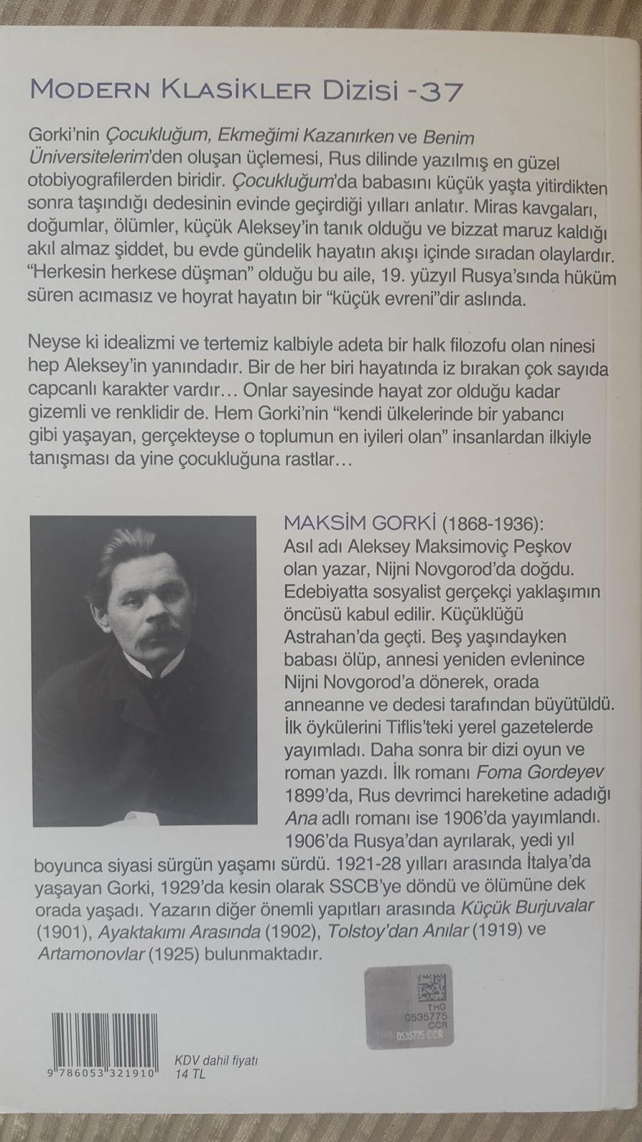 M. Gorky Çocukluk: bir özeti M. Gorky Çocukluk: bir özeti