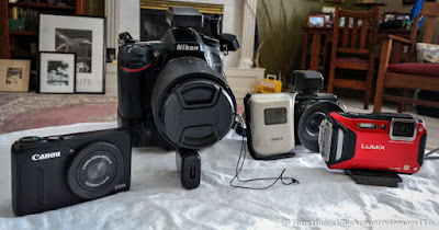 A lineup of cameras that are equipped with GPS sensors