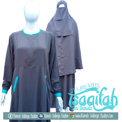 Set Gamis Syari Tsaqifah Abu Tua Semi Umbrella Set Gamis Syari Tsaqifah Abu Tua Semi Umbrella