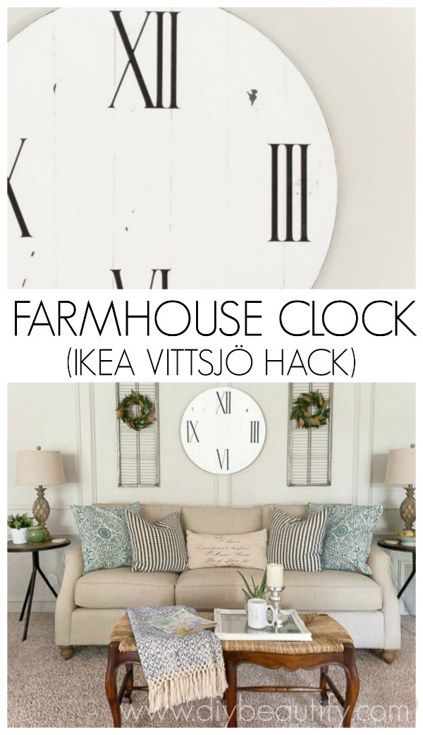 Farmhouse Clock (Made From IKEA VITTSJÖ) DIY beautify