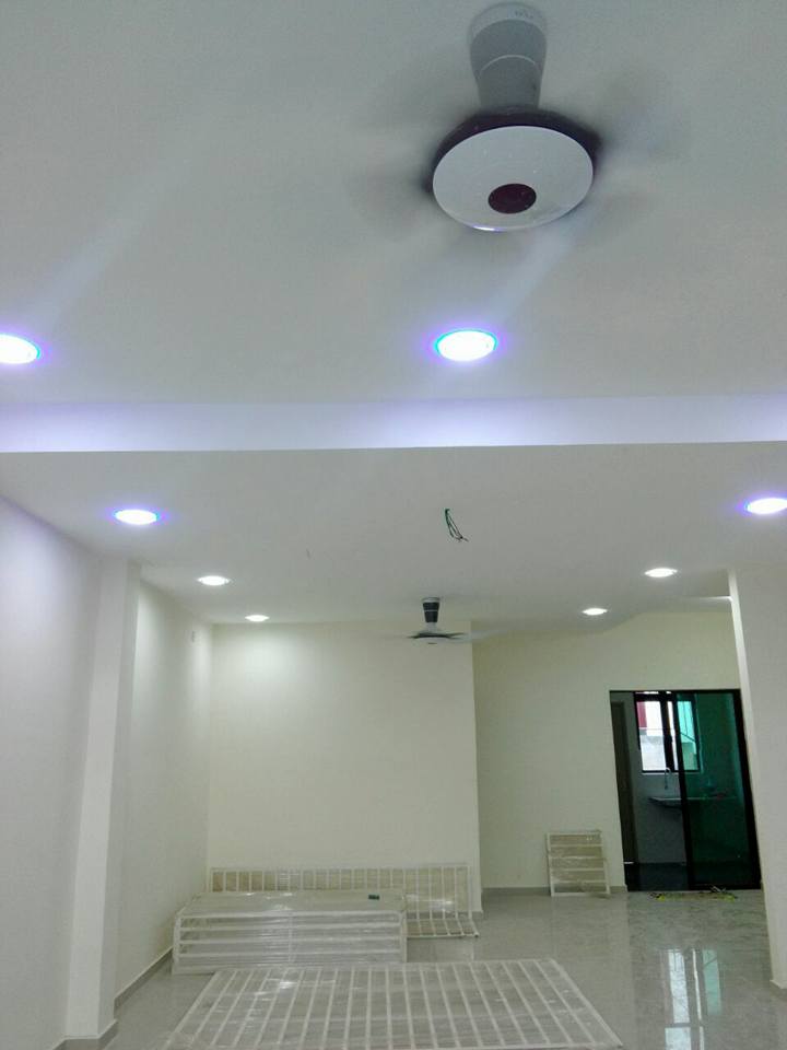 Kerja Pemasangan lampu dan pendawaian tambahan rumah taman baru