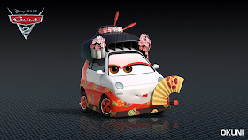 Okuni, a Japanese car in Cars 2 2011 animatedfilmreviews.filminspector.com