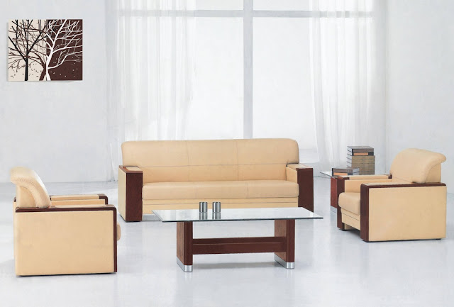 Hình ảnh cho mẫu ghế sofa phòng giám đốc với thiết kế gồm 3 chiếc ghế được bài trí hài hòa trong không gian căn phòng đẹp