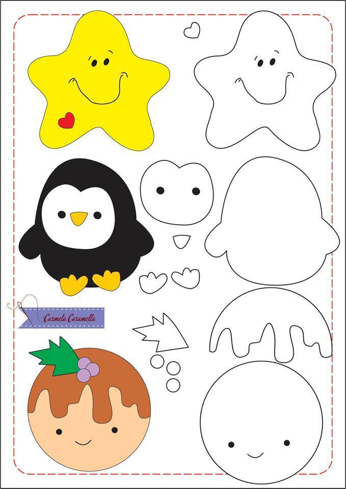 Molde Guirlanda de natal - Ver e Fazer