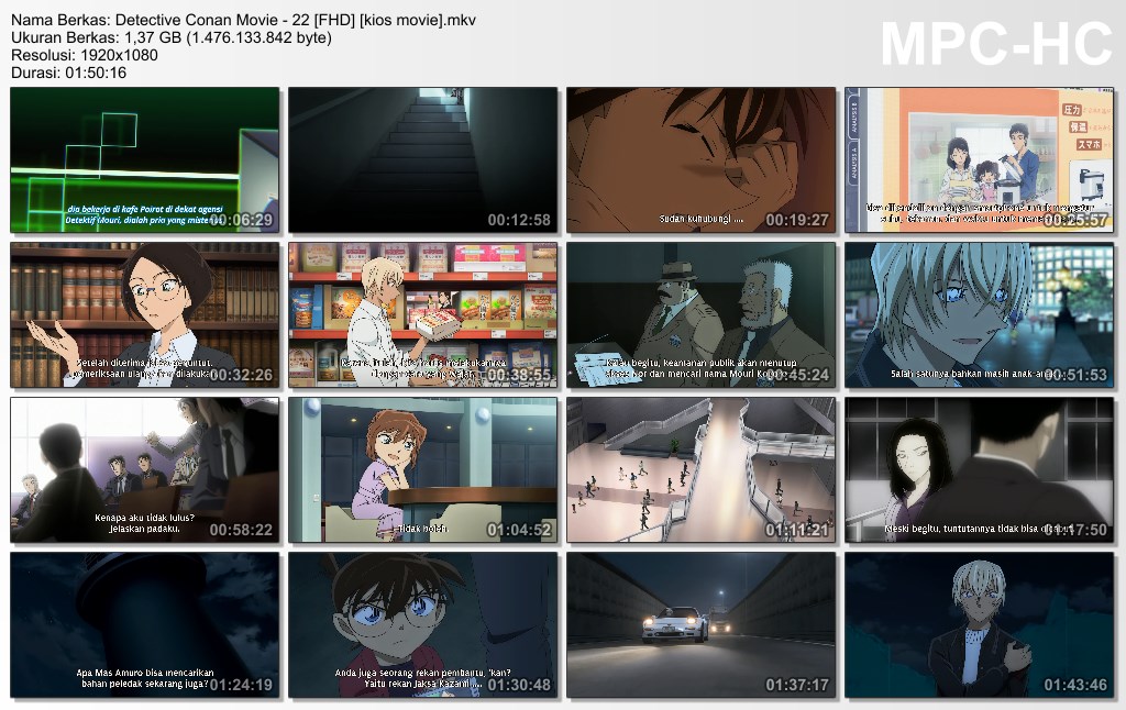 Detective Conan Movie 22 Subtitle Indonesia mkv/mp4. 