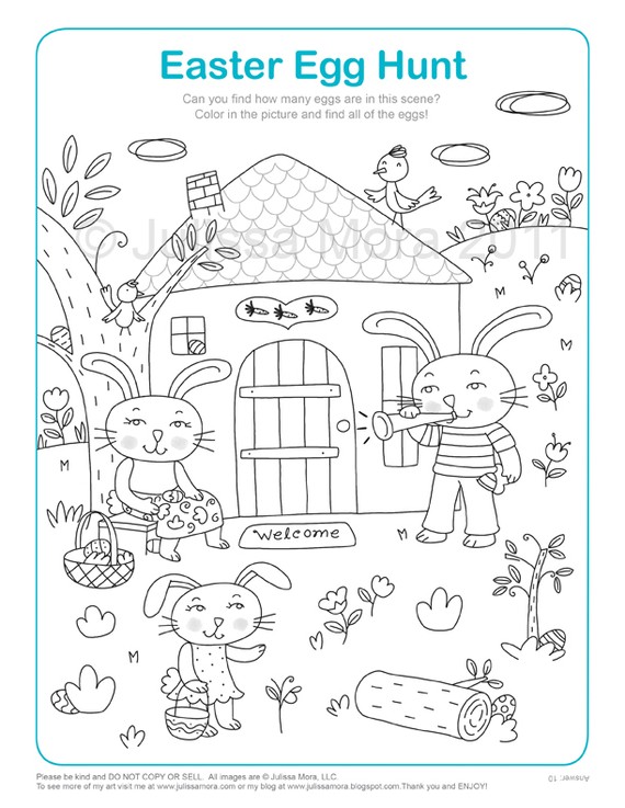 Penguin's Gift: Easter Egg Hunt Coloring Printable