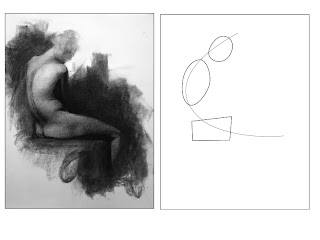 Figure Drawing: After sketching the gesture, draw the basic shapes