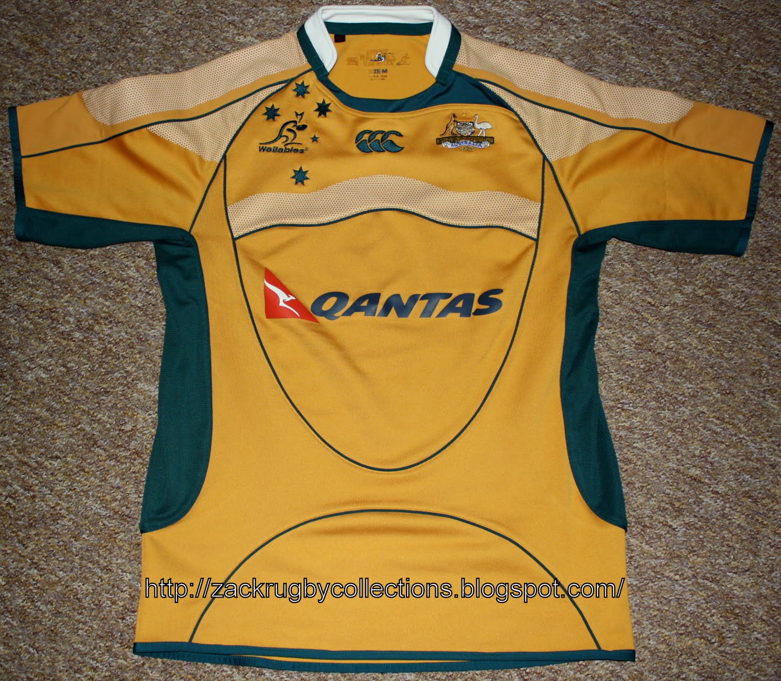 ZackRugby Collections® Australia SS Pro Home 2009/2010 Rugby Jersey