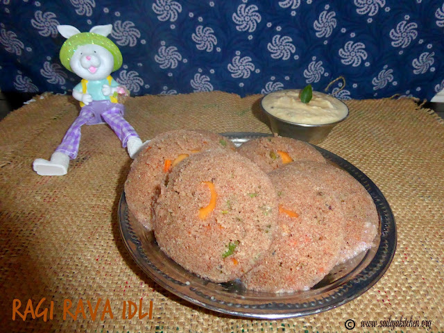 images of Ragi Rava Idli Recipe / Instant Ragi Rava Idli Recipe / Ragi Vegetable Idli Recipe - Millet Recipes