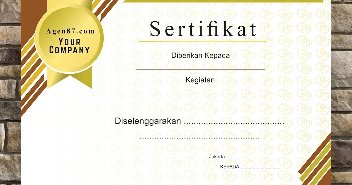Template Mentahan E Sertifikat Ff Polosan Download 60 Template Desain
