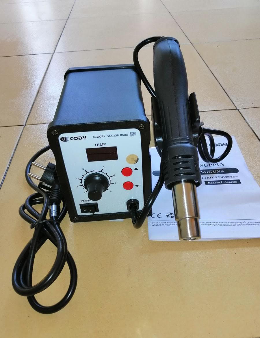 Original Cody 858D Solder Uap atau Blower dengan Pengaturan Temperatur