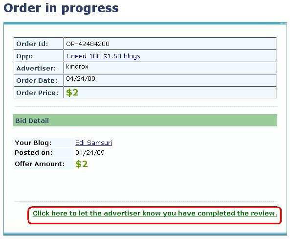 Progress orders. Progress orders