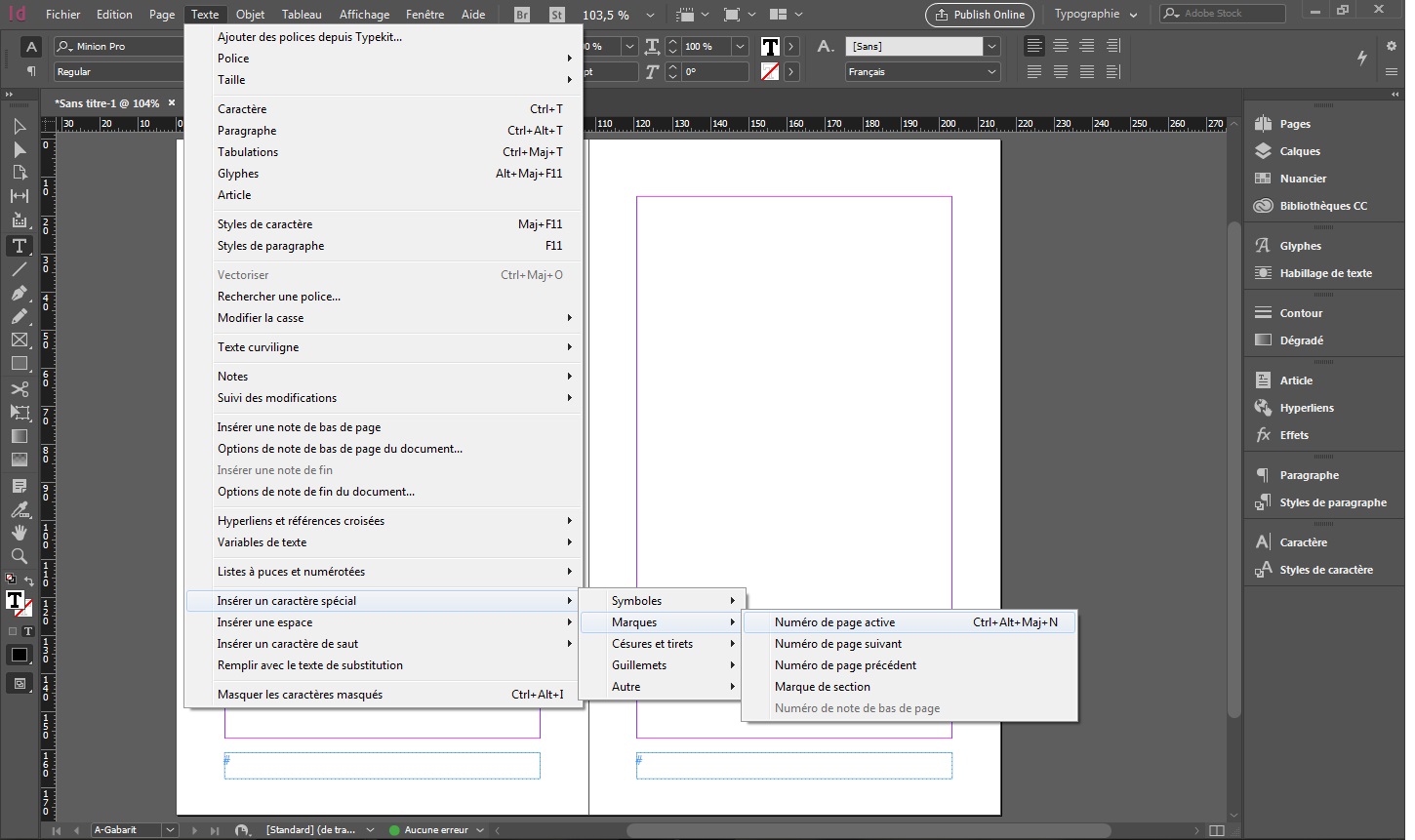 Comment Faire La Pagination Sur Indesign Numérotation automatique dans Indesign - art du livre