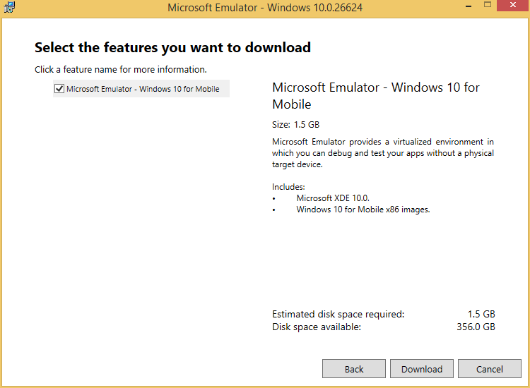 Windows 10 emulator
