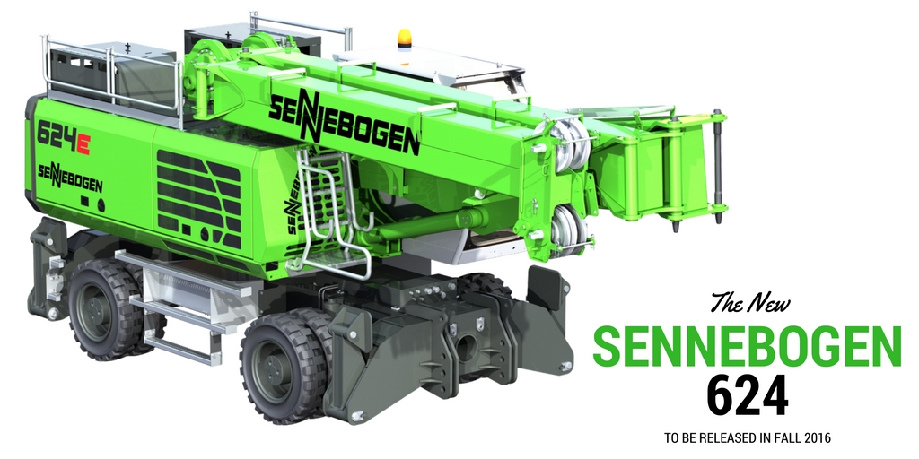 Sennebogen 624 featured in Cranepedia Sennbogen 624 on the tires and outriggers undercarriage