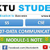 CS307 Data Communication Module-1 Note | S5 CSE