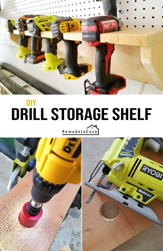 DIY Drill Storage Shelf Remodelando la Casa