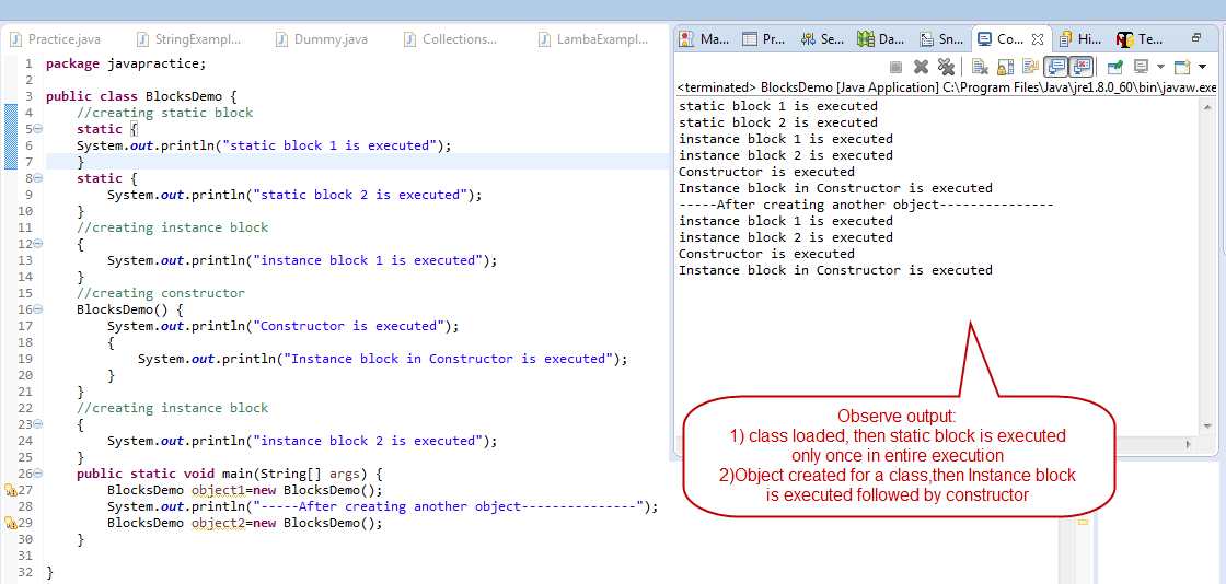 Keep Learning: Static,Instance,Constructor Blocks in java