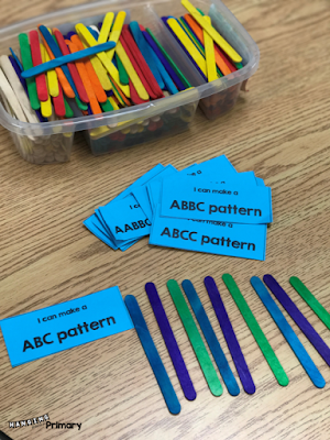 Use these free patterning cards and your students can make patterns with any material.