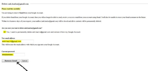 remove your gmail