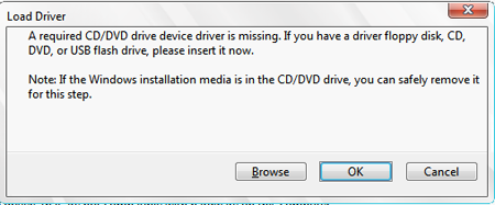 a required cd/dvd drive device is missing a required cd/dvd drive device is missing