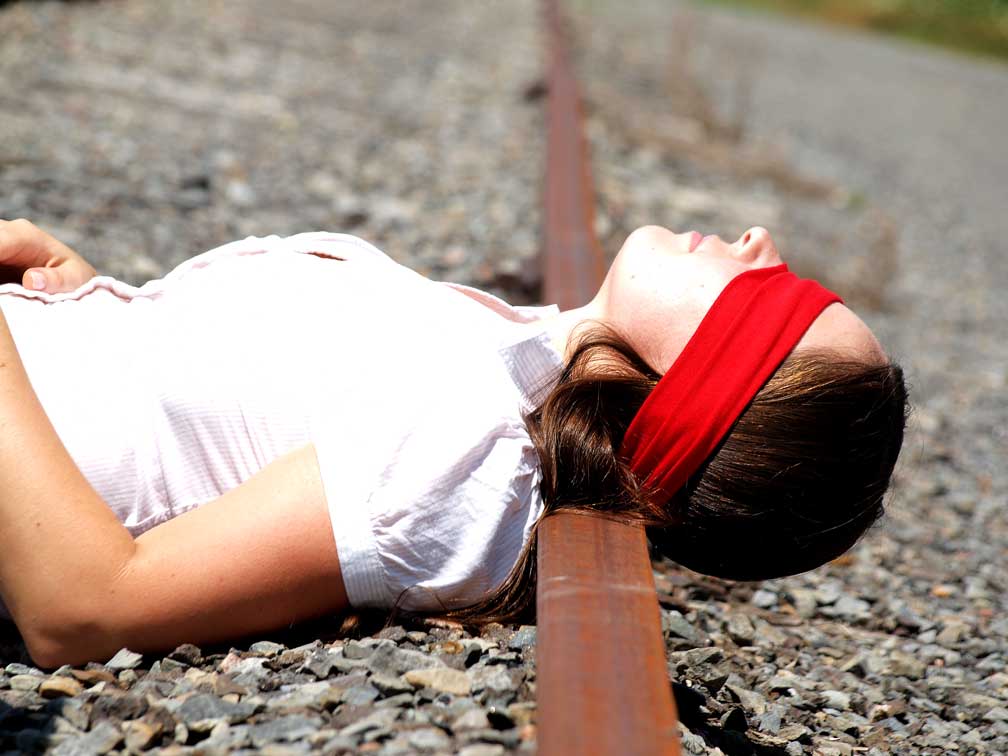 Maria Matveeva Photographer Hot Photoshoot On Train Tracks 