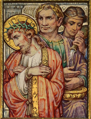 Imagem da primeira estação da via sacra - Jesus é condenado por pilatos, #1