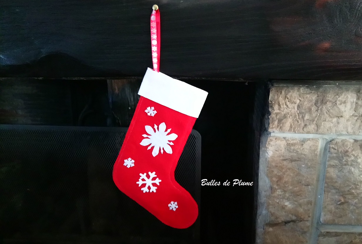 Bulles de Plume DIY Chaussette de Noël en feutrine