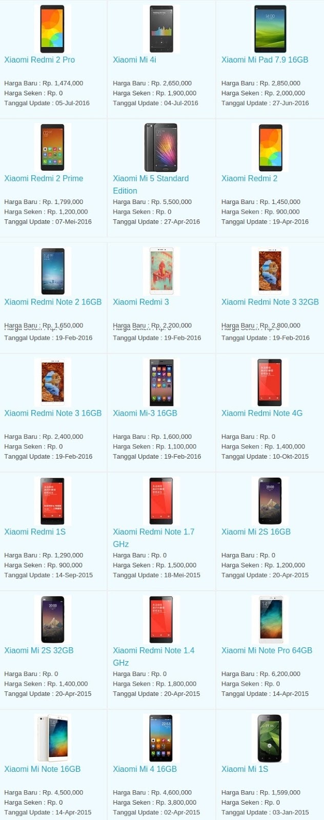 Harga Hp Terbaru Xiaomi Agustus 2016 Harga Hp Terbaru Xiaomi Agustus 2016