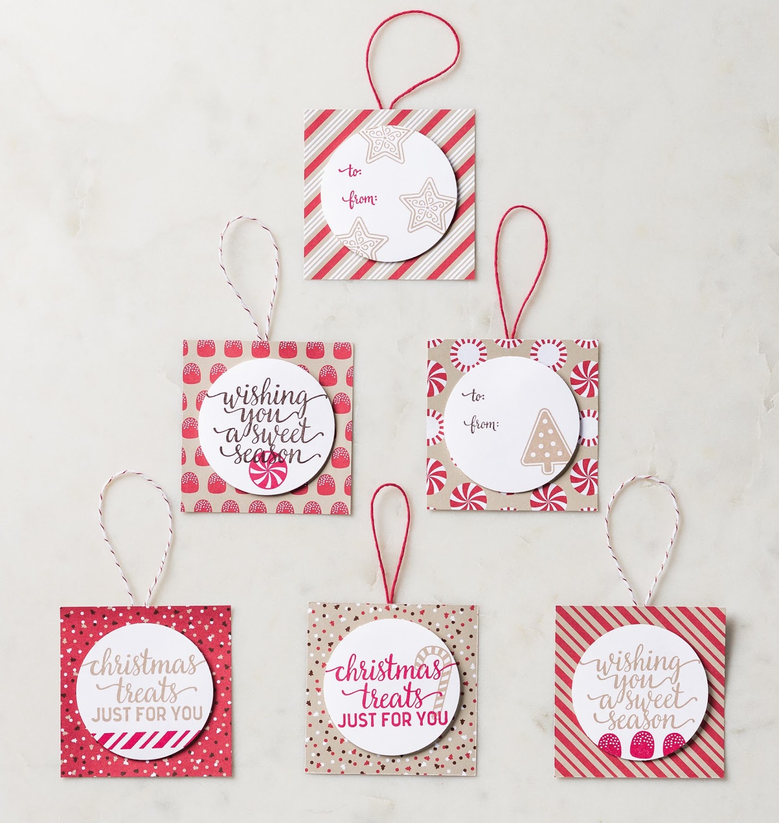 Create Christmas Gift Tags from Scraps of Patterned Paper - ON Y GO!  STAMPING