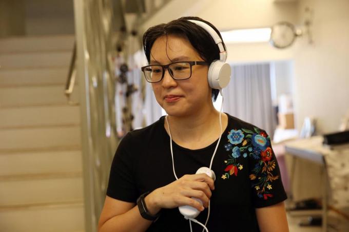 Ms Serene Lee recording her heart beating