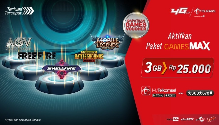 Beli voucher game di telkomsel