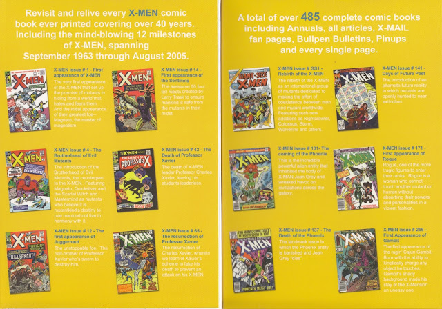 Inside Cover for 40 Years of X-MEN by Marvel, DVD-ROM by GIT, Corp.