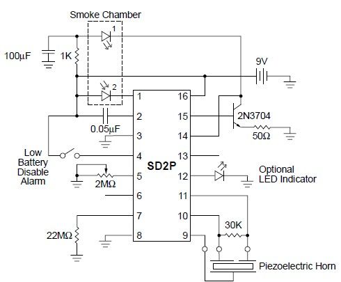 Smoke detector circuit