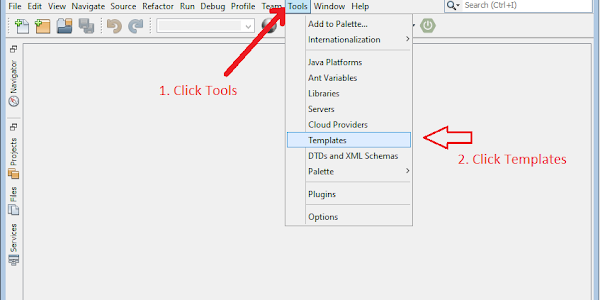 Setting Java File Template in NetBeans