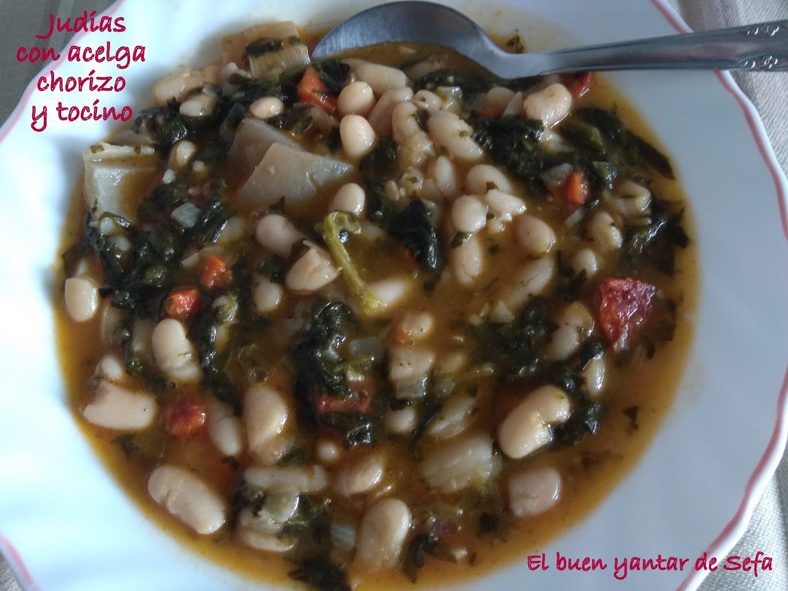 El buen yantar de Sefa: JUDIAS BLANCAS CON ACELGA, CHORIZO Y CORTEZA DE ... El buen yantar de Sefa: JUDIAS BLANCAS CON ACELGA, CHORIZO Y CORTEZA DE ...