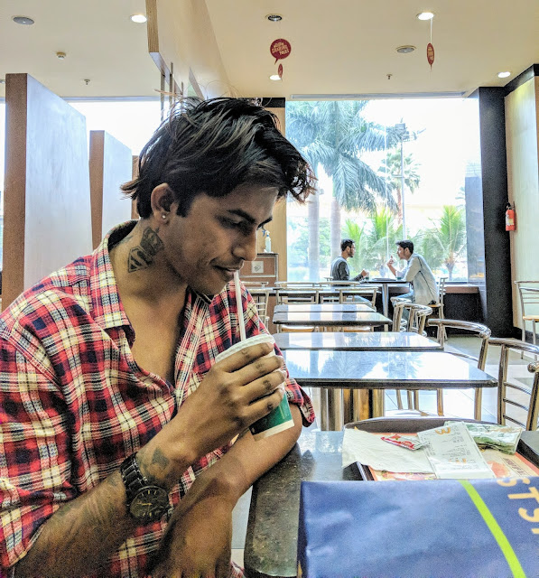 Sourajit Saha With Cold Coffee