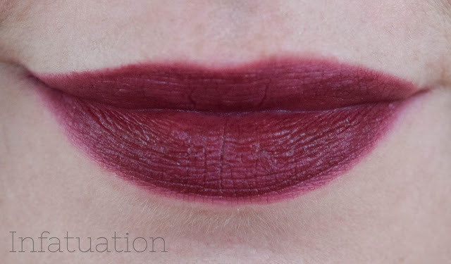 a picture of Revlon Ultra HD Matte Lipcolor ; Infatuation (lip swatch)