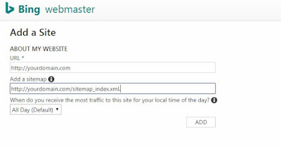 submit to bing webmaster tools