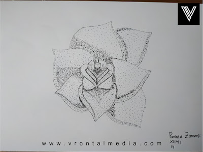 20 Contoh Gambar Dengan Teknik Pointilis Sederhana Yang Mudah di Tiru contoh gambar pointilis bunga
