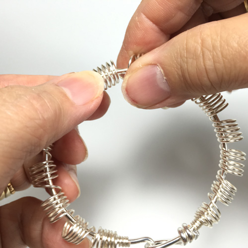 How to Make a Crystal Embellished Coiled Wire Bracelet Tutorial The