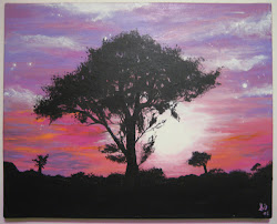 acrylic paintings sunsets sunset silhouette painting tree landscapes mountains still