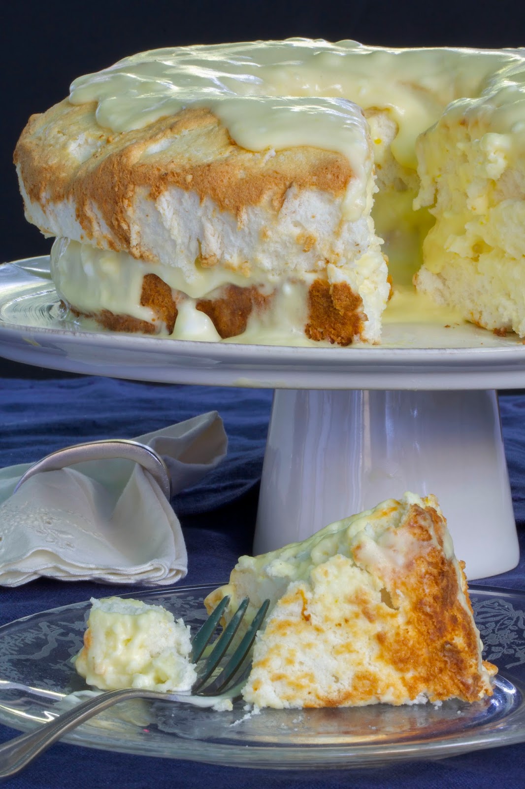 My Paleo Marin Lemon Angel Food Cake w/ Preserved Lemon Curd