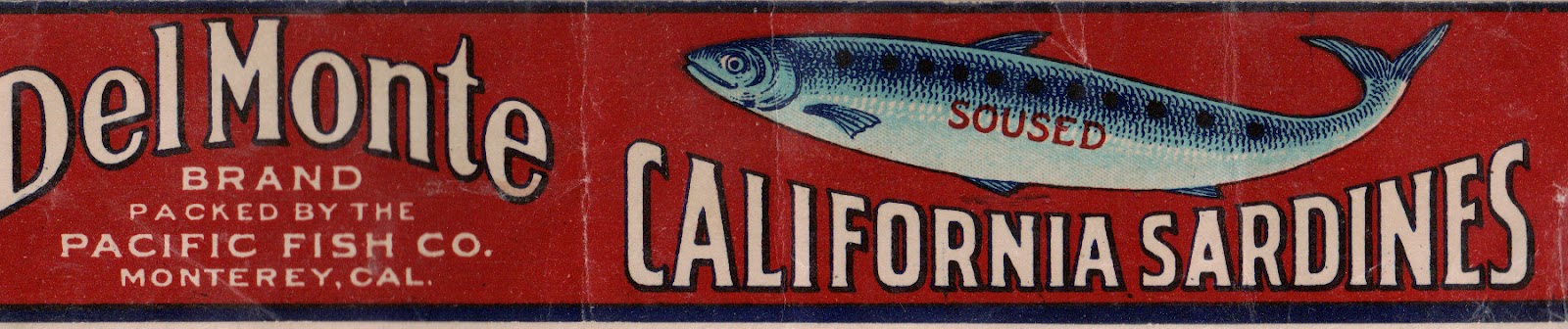 Sardine can label 1951 J EL CARMEL Monterey California USA WOOD SAN FRANCISCO