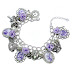 Purple edition Alice in Wonderland handmade charm bracelet