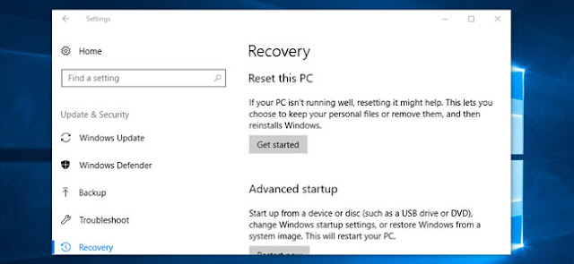 Reset PC / Instal Ulang Windows