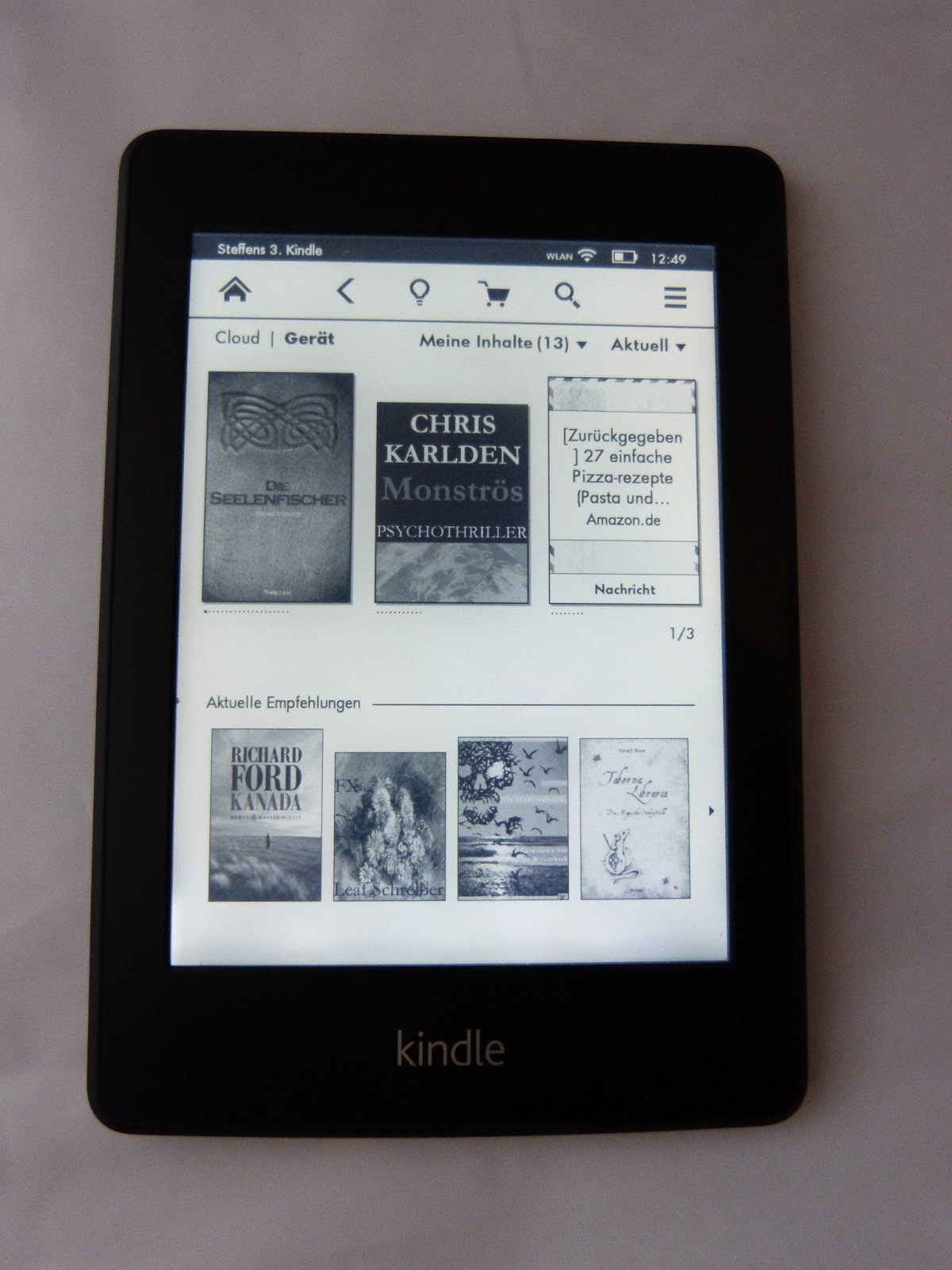 Die Testberichtseite Kindle Paperwhite im Test (Ebook Reader von Amazon)
