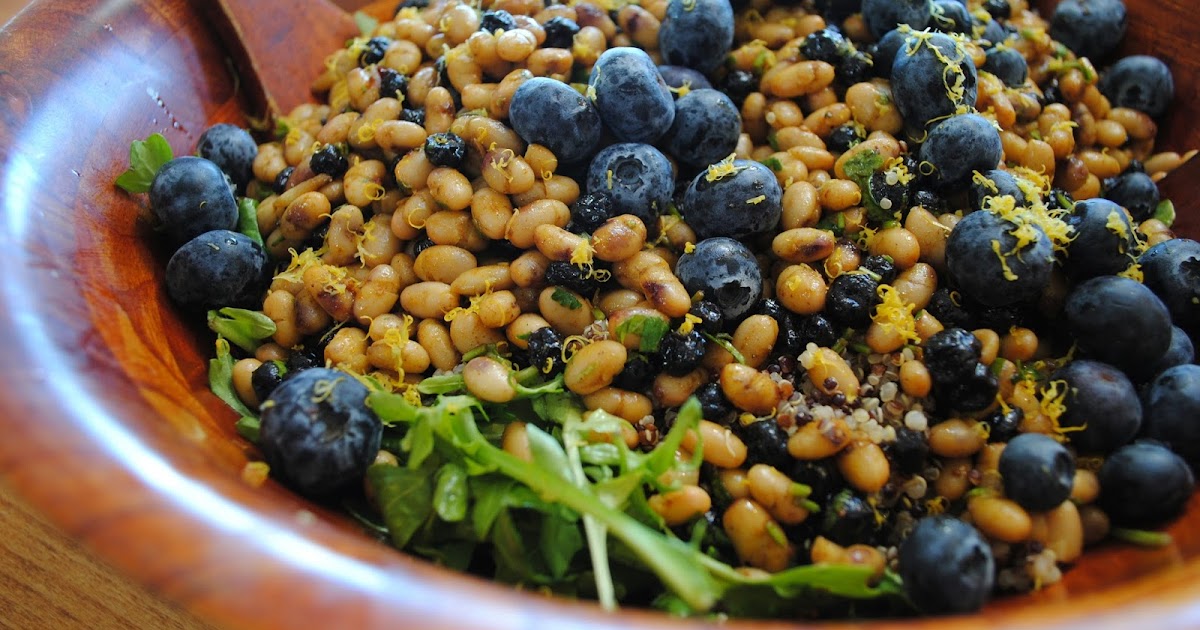 Quinoa & Navy Bean Salad with Lemon, Arugula, and Bluberries