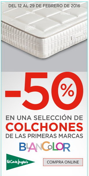 me gusta ahorrar: 50% descuento en colchones EL CORTE