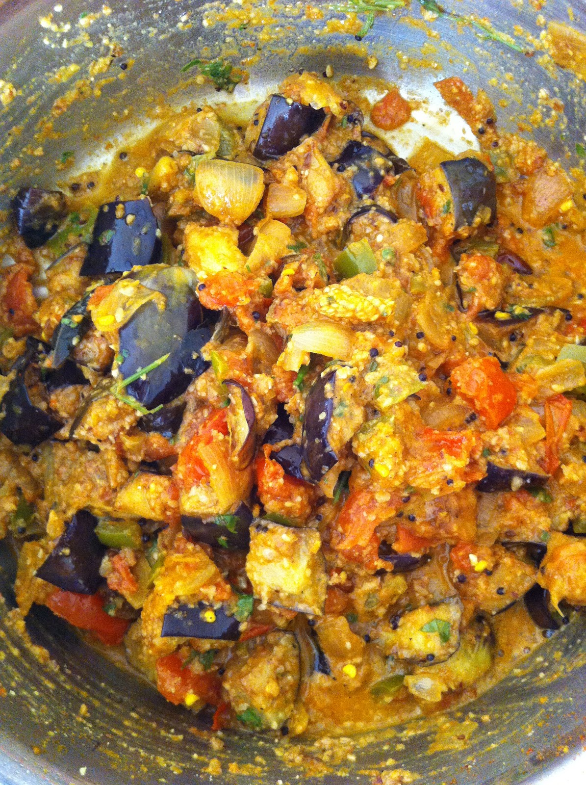 Let the Spice Flow. South Indian style eggplant curry